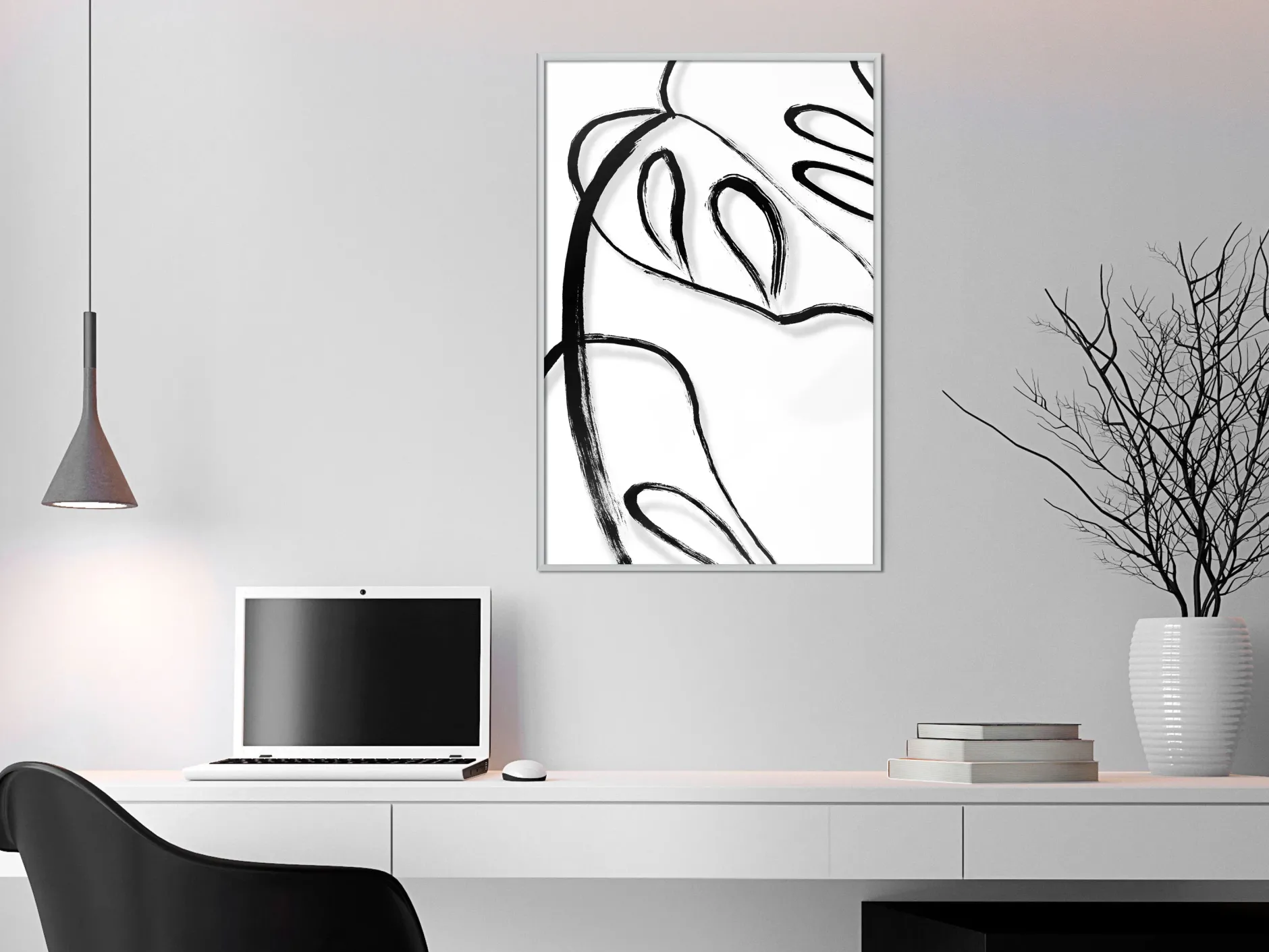 Poster 'Painted Monstera Leaf'