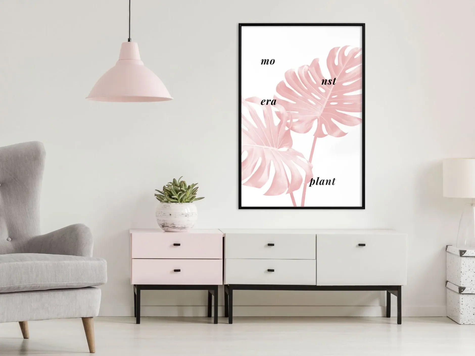 Poster 'Pale Pink Monstera'