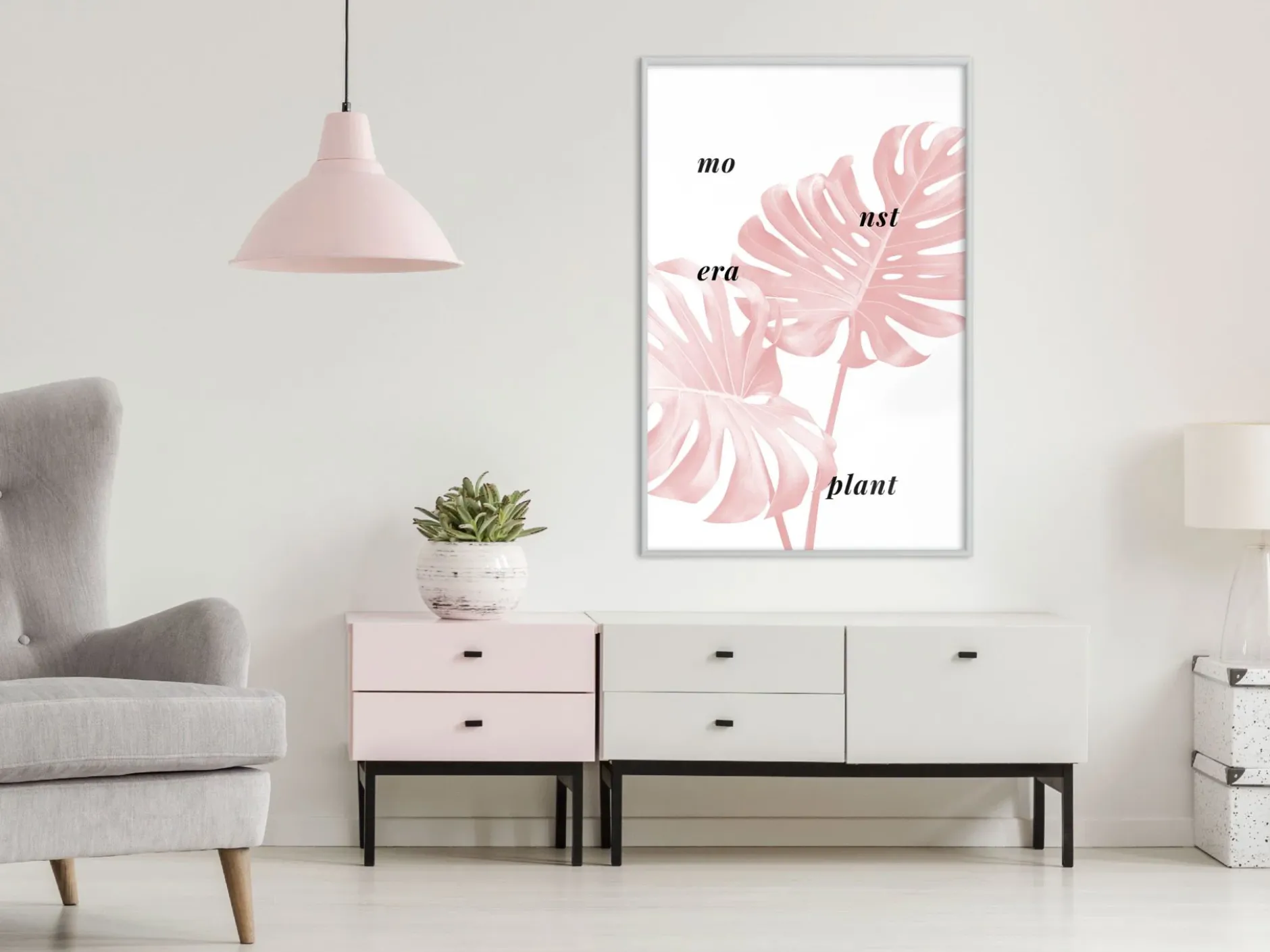 Poster 'Pale Pink Monstera'