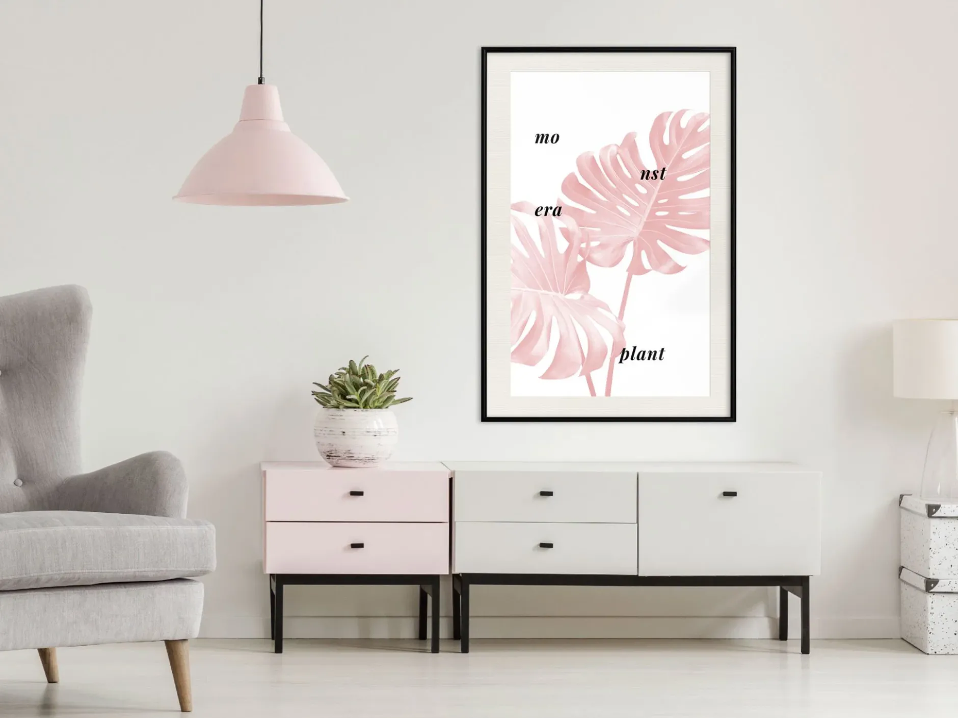 Poster 'Pale Pink Monstera'