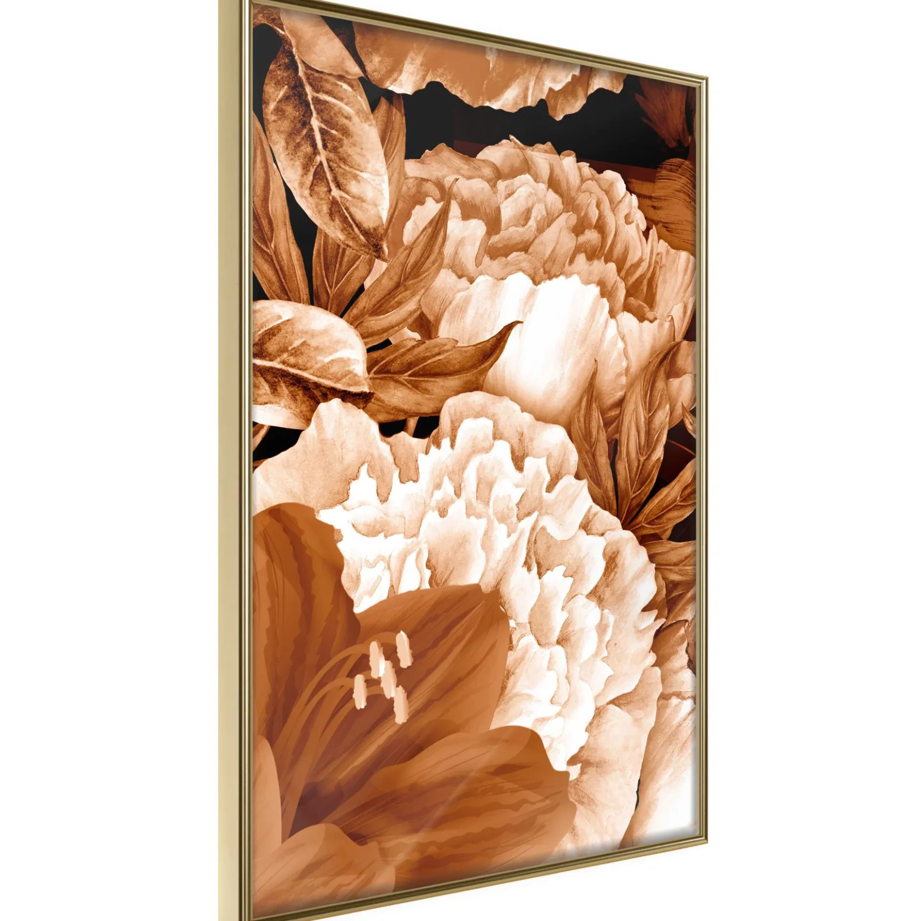 Poster 'Peonies in Sepia'