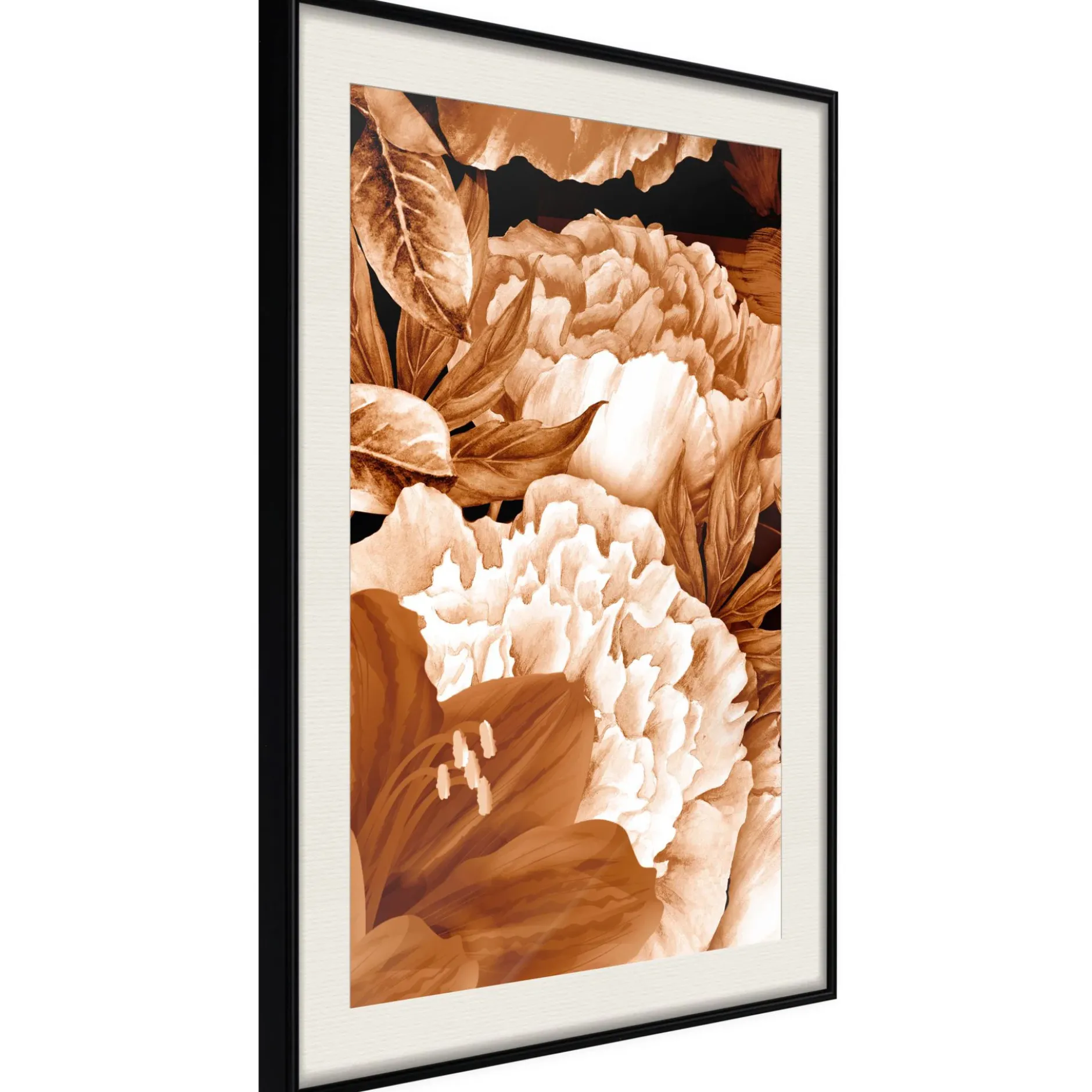 Poster 'Peonies in Sepia'