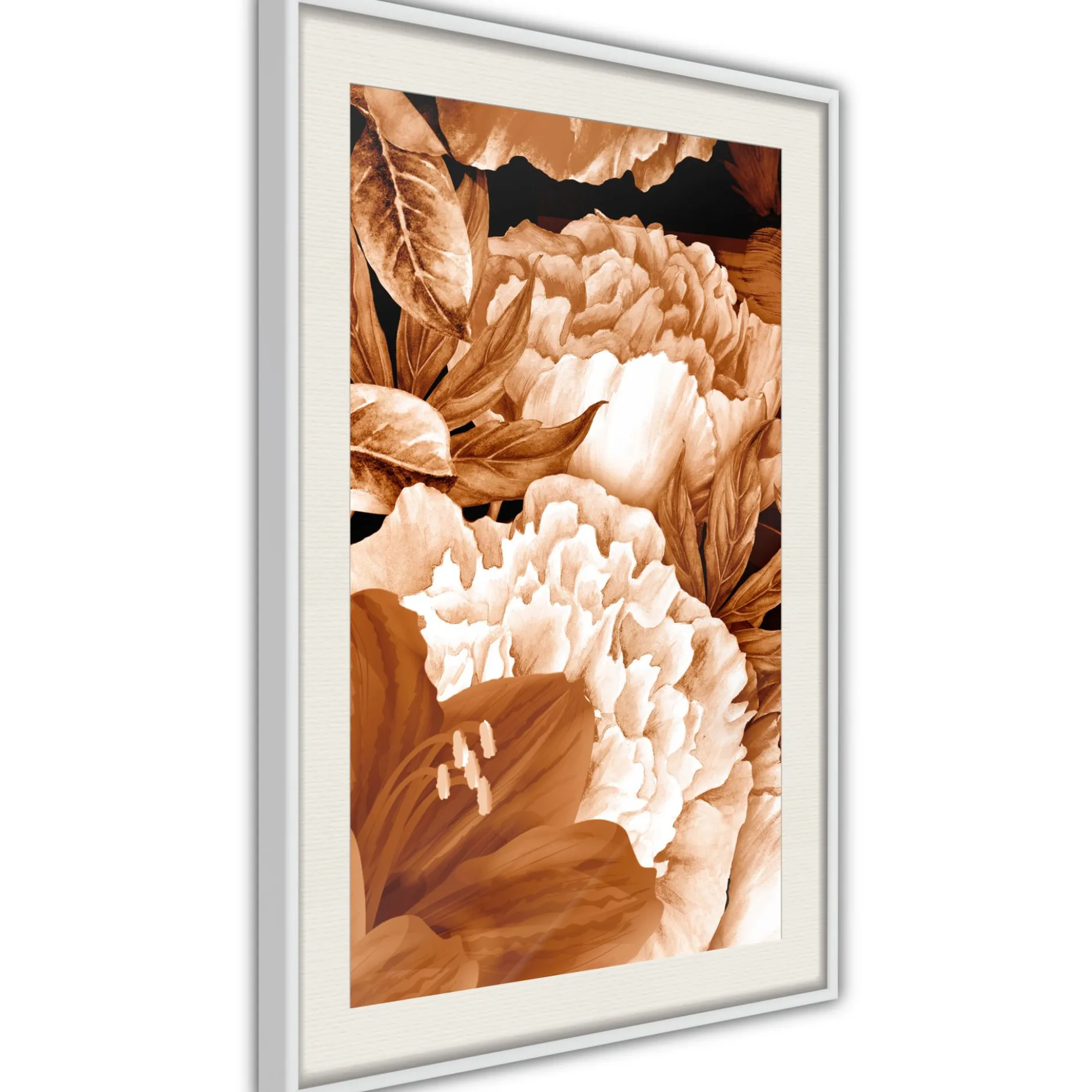 Poster 'Peonies in Sepia'