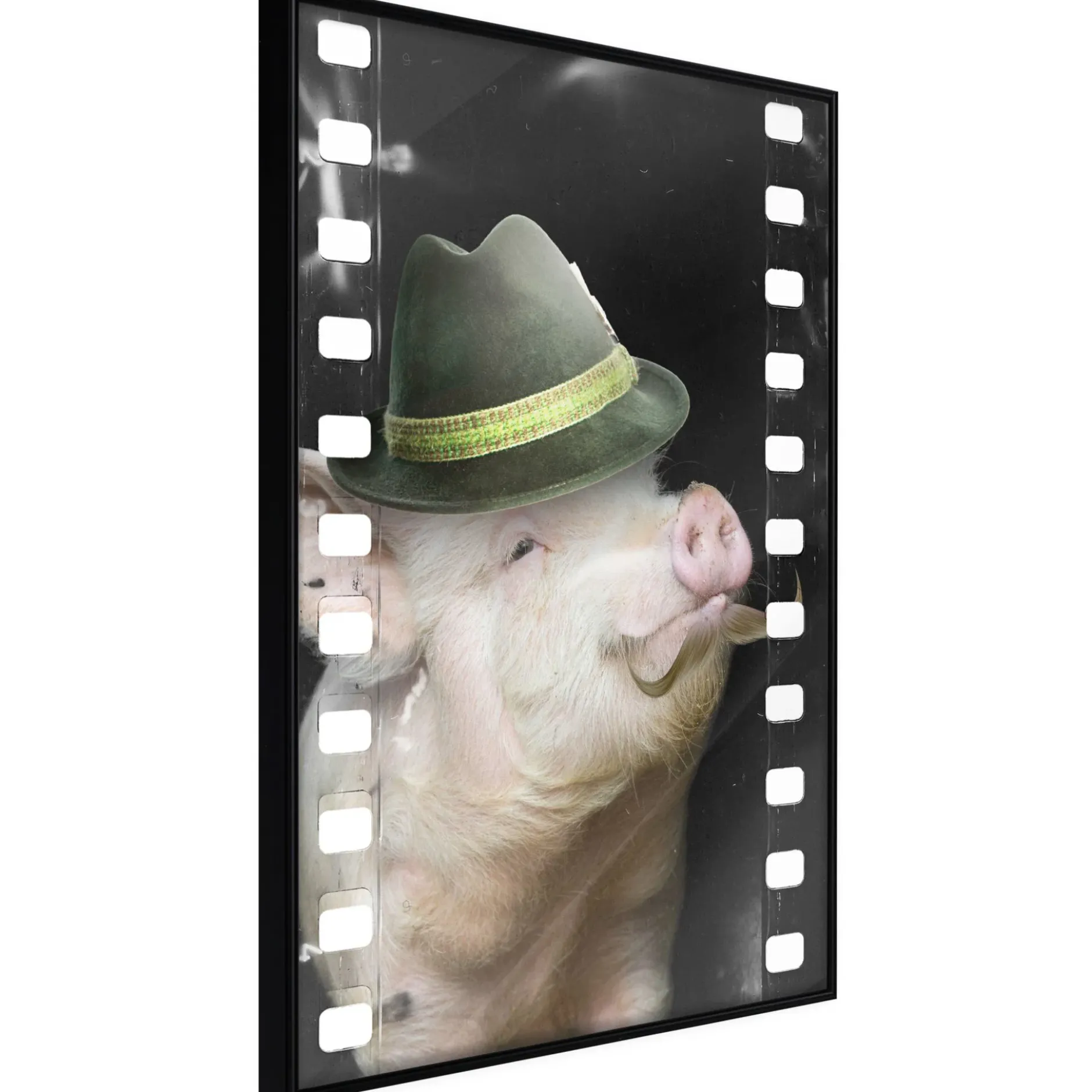 Poster 'Pig with Mustache'
