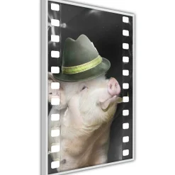 Poster 'Pig with Mustache'