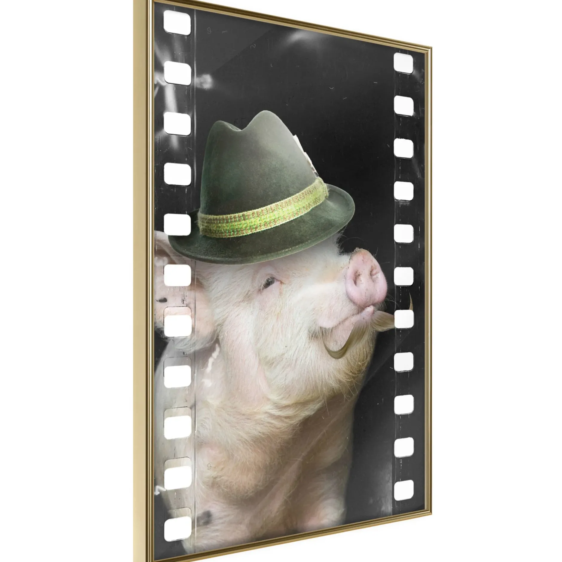 Poster 'Pig with Mustache'
