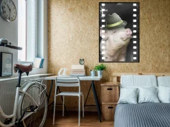 Poster 'Pig with Mustache'