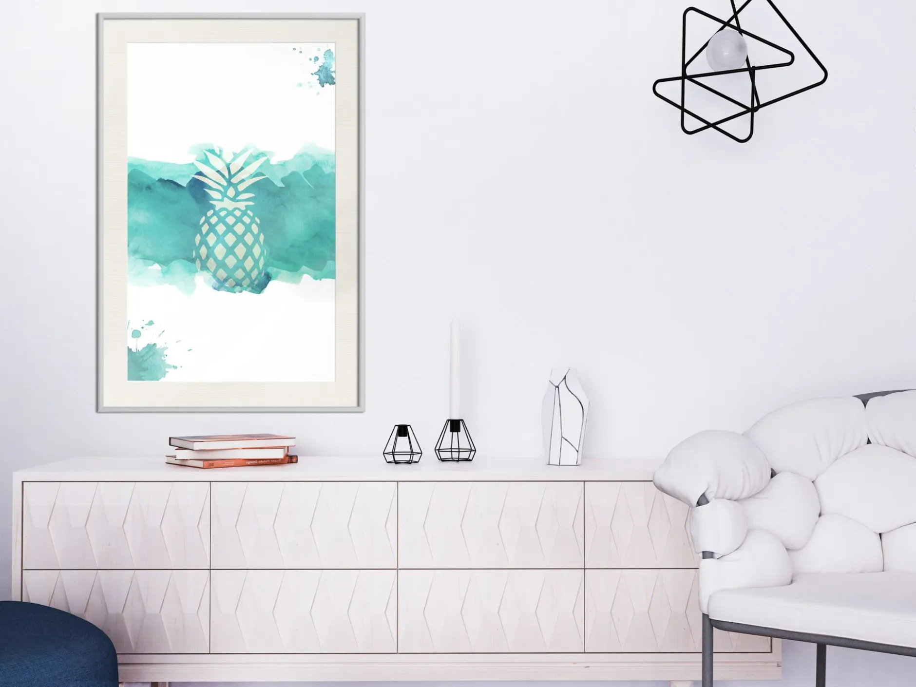 Poster 'Pineapple in Watercolours'