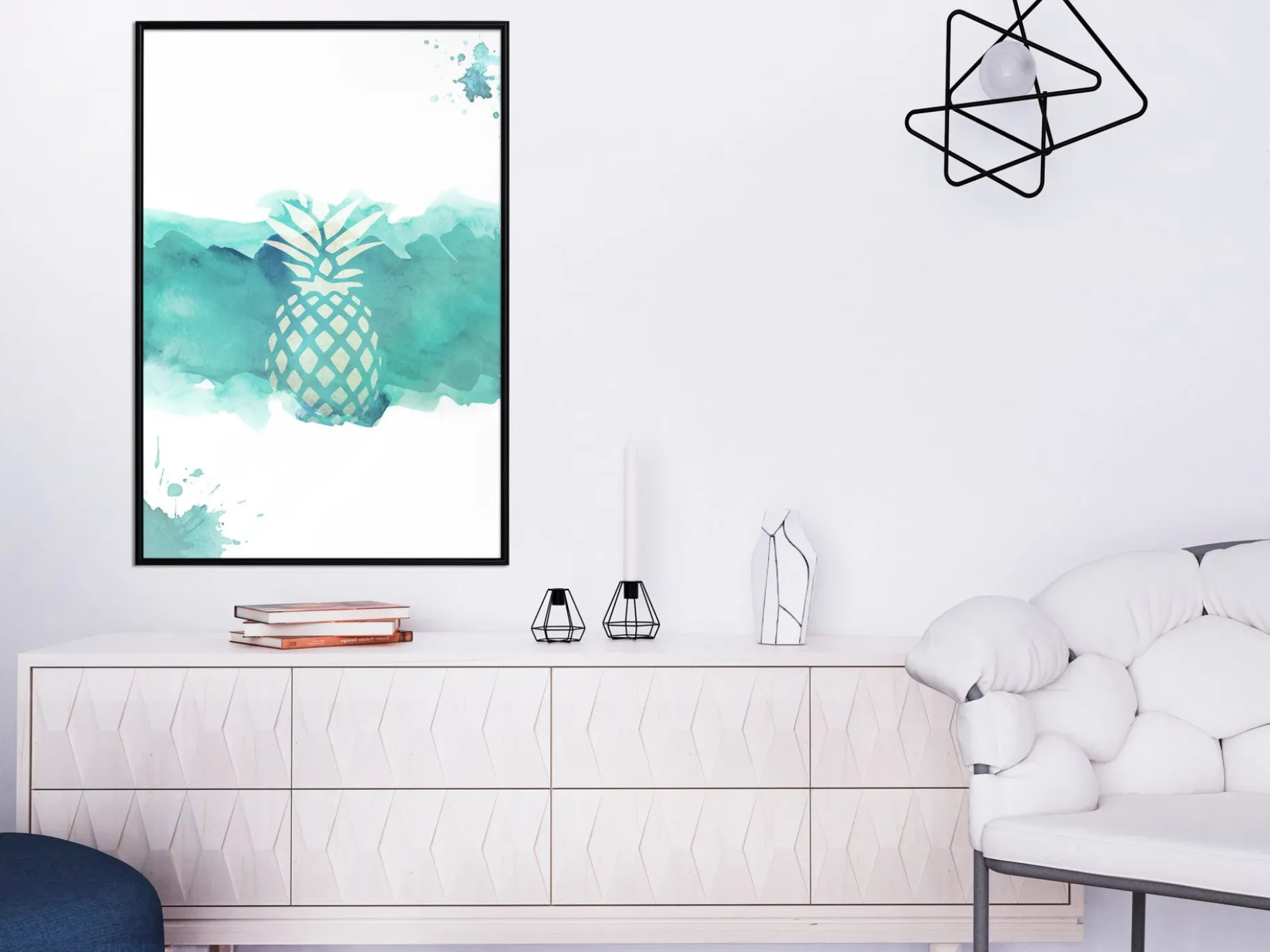 Poster 'Pineapple in Watercolours'