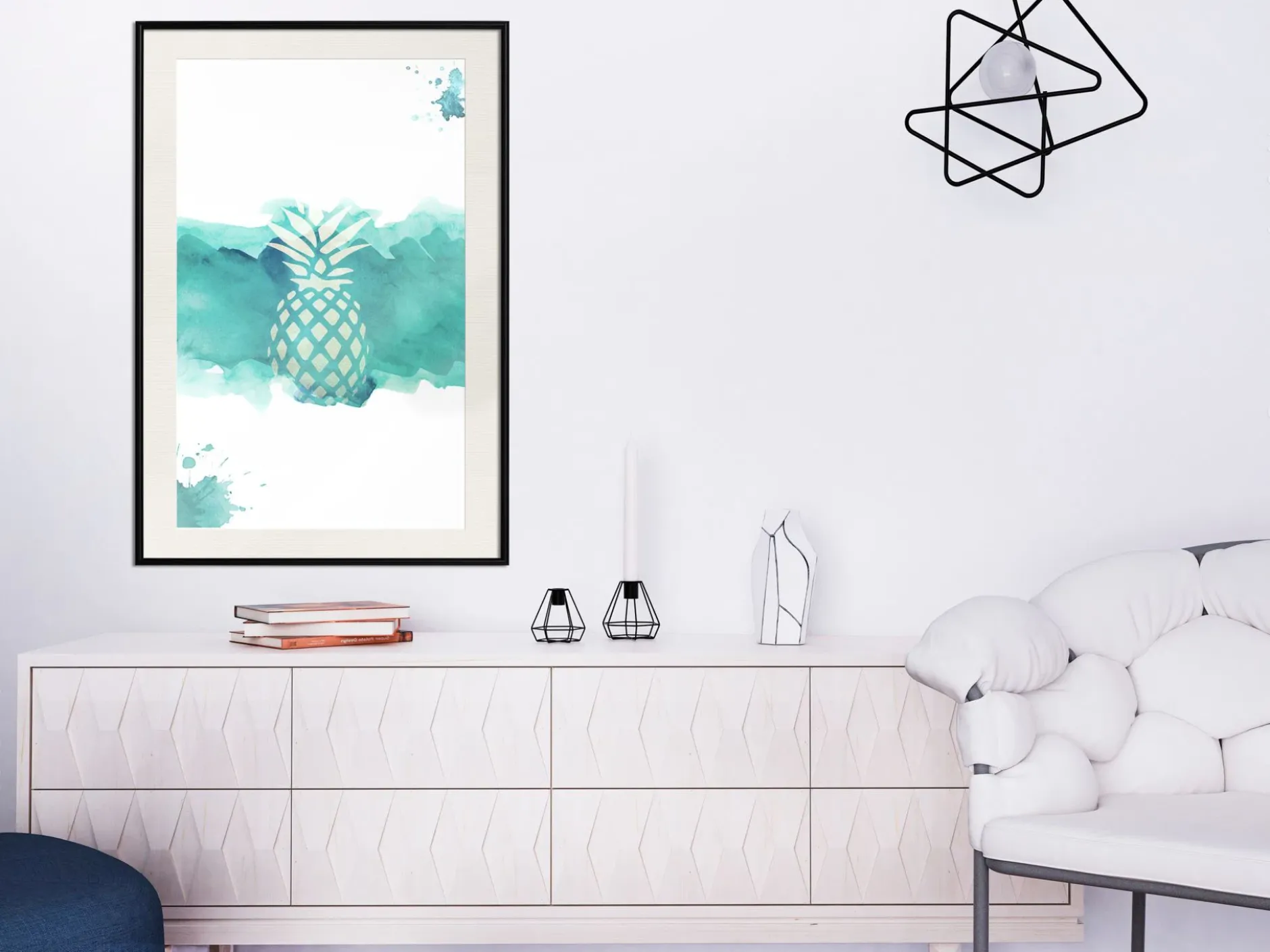 Poster 'Pineapple in Watercolours'