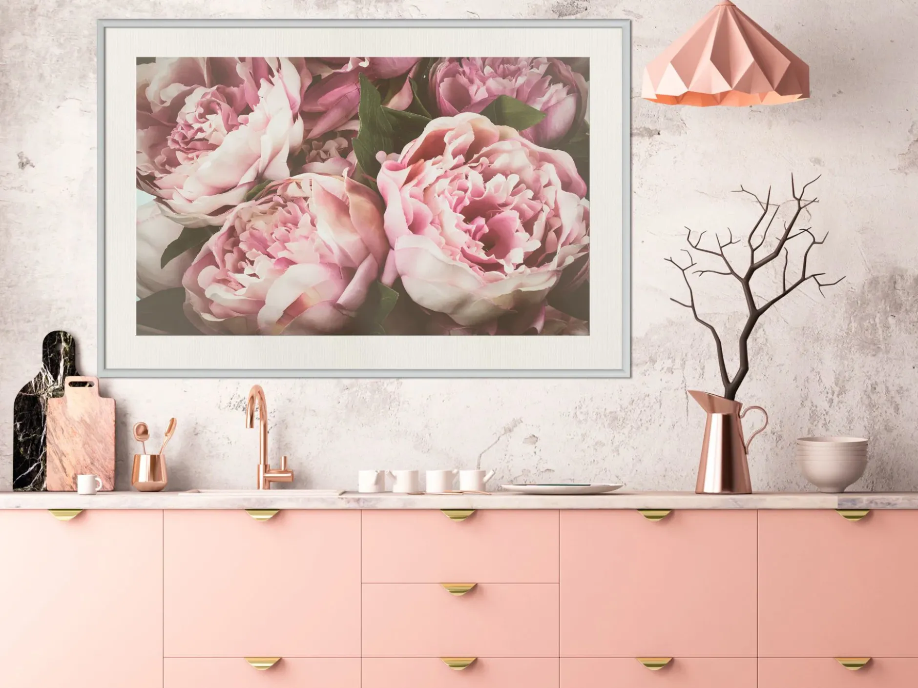 Poster 'Pink Peonies'