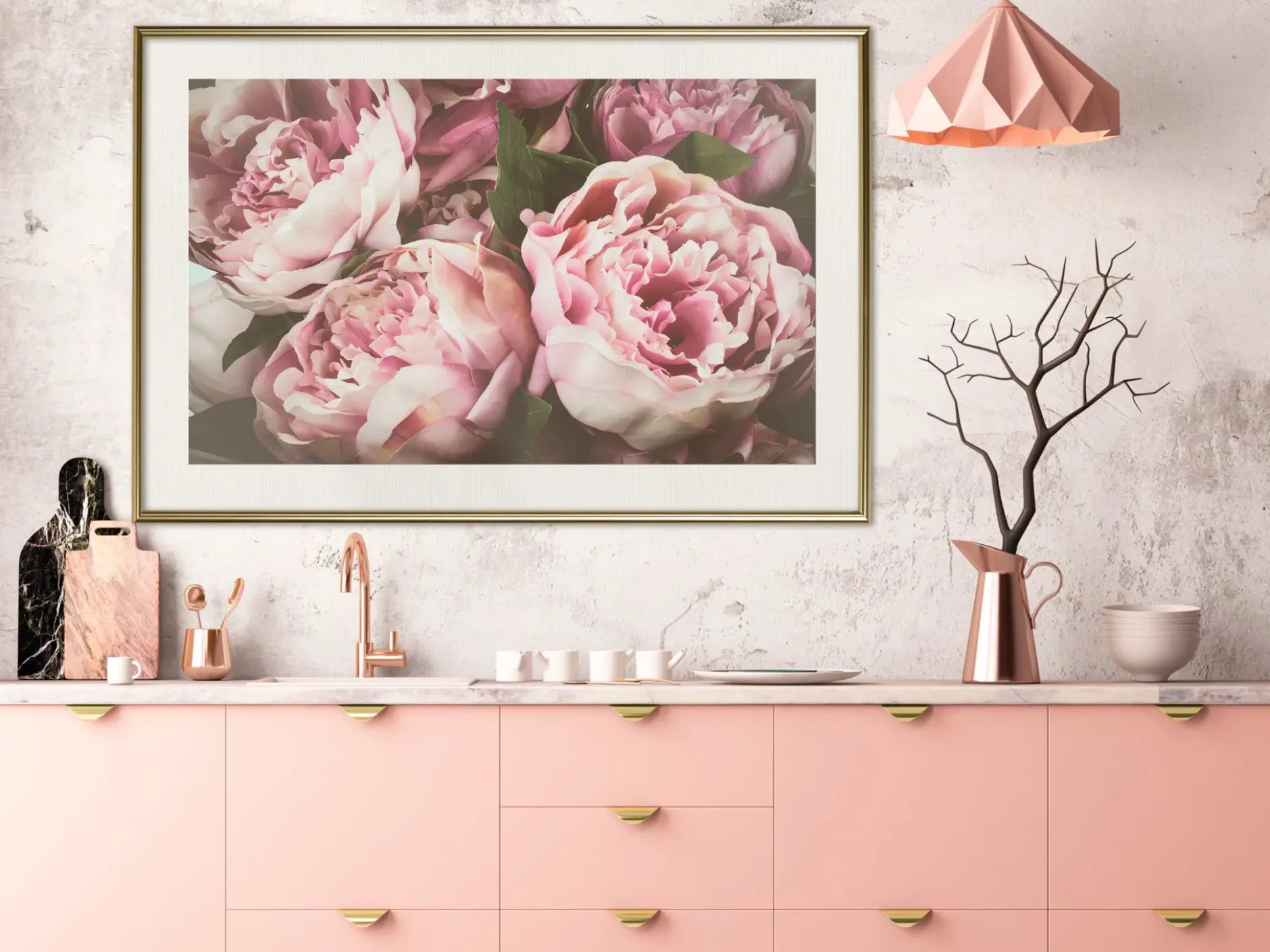 Poster 'Pink Peonies'