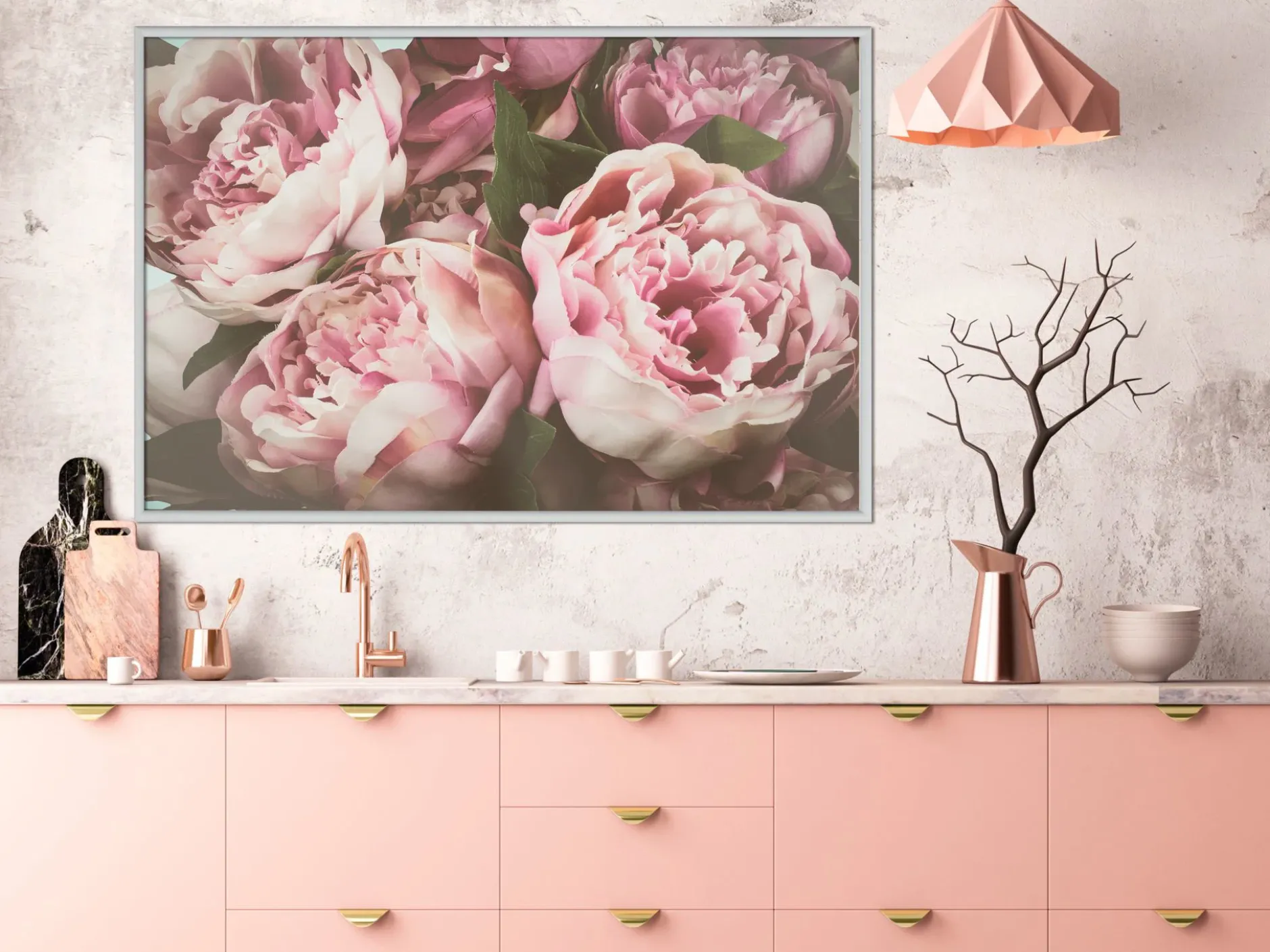 Poster 'Pink Peonies'