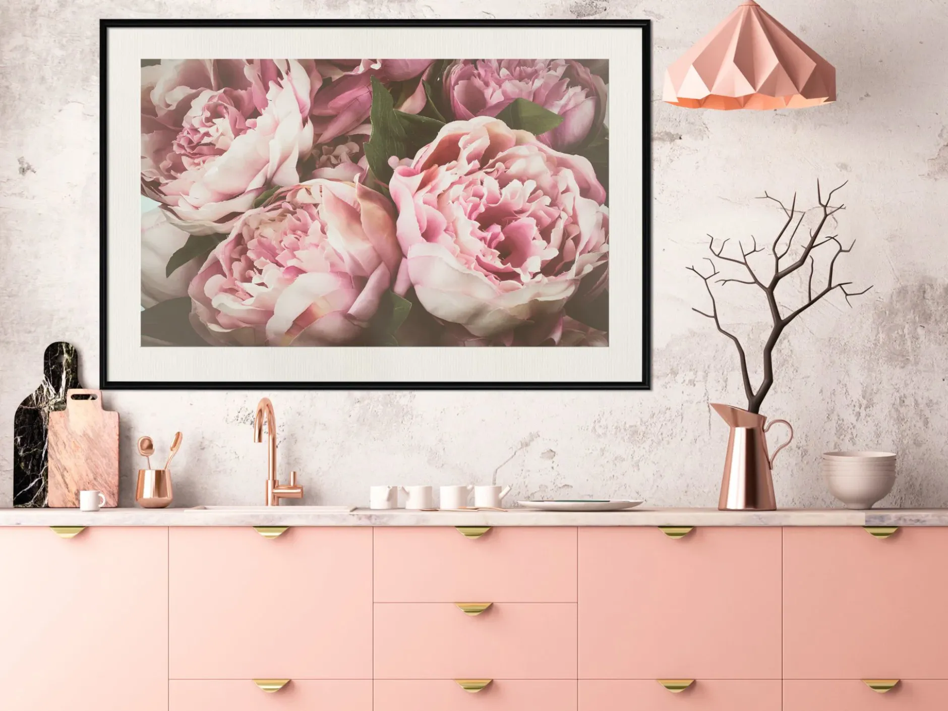 Poster 'Pink Peonies'