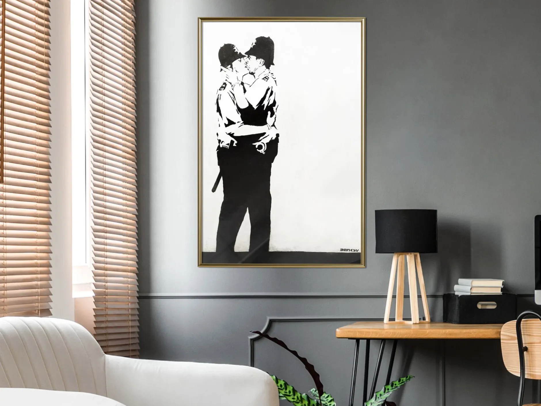 Poster 'Policemen Kissing'
