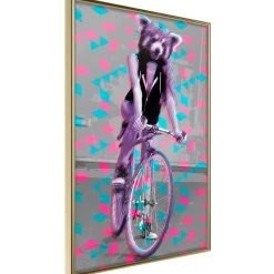 Poster 'Raccoon On The Bike'