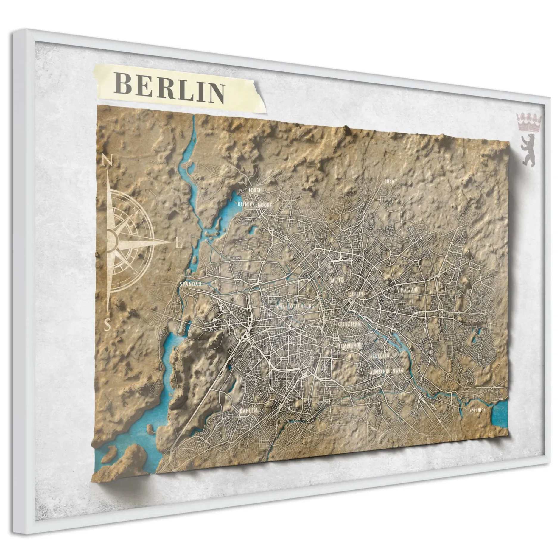 Poster 'Raised Relief Map: Berlin'