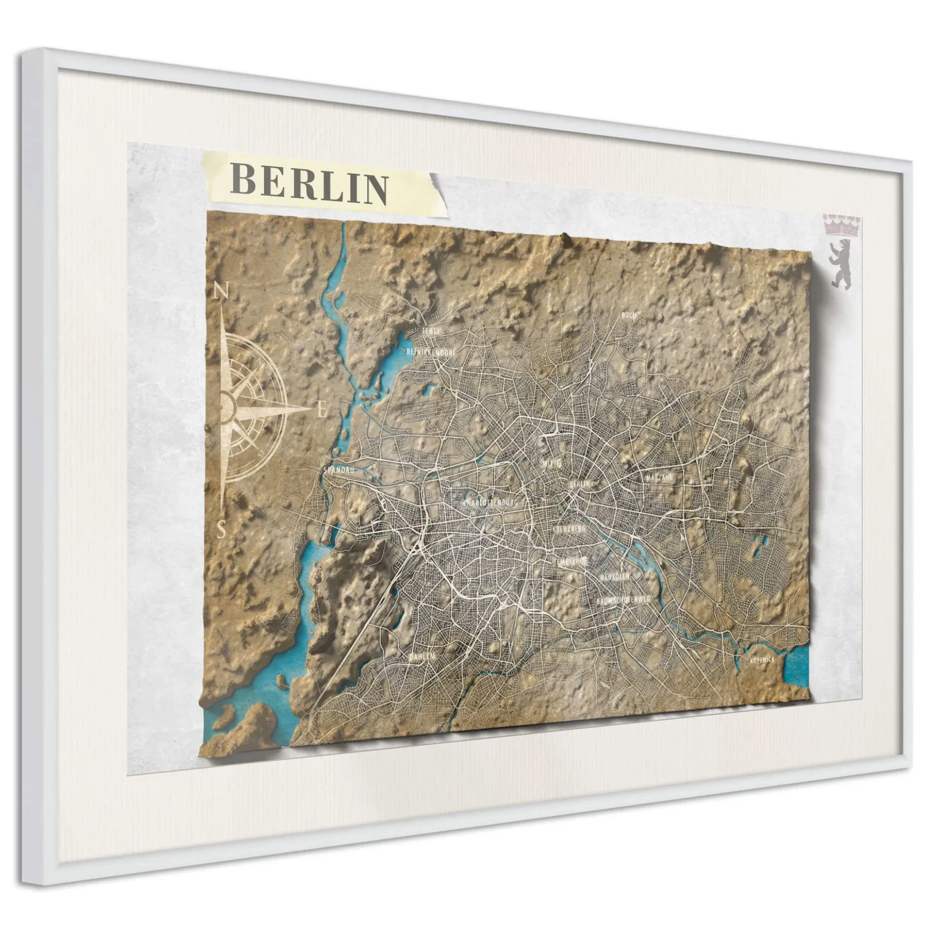 Poster 'Raised Relief Map: Berlin'