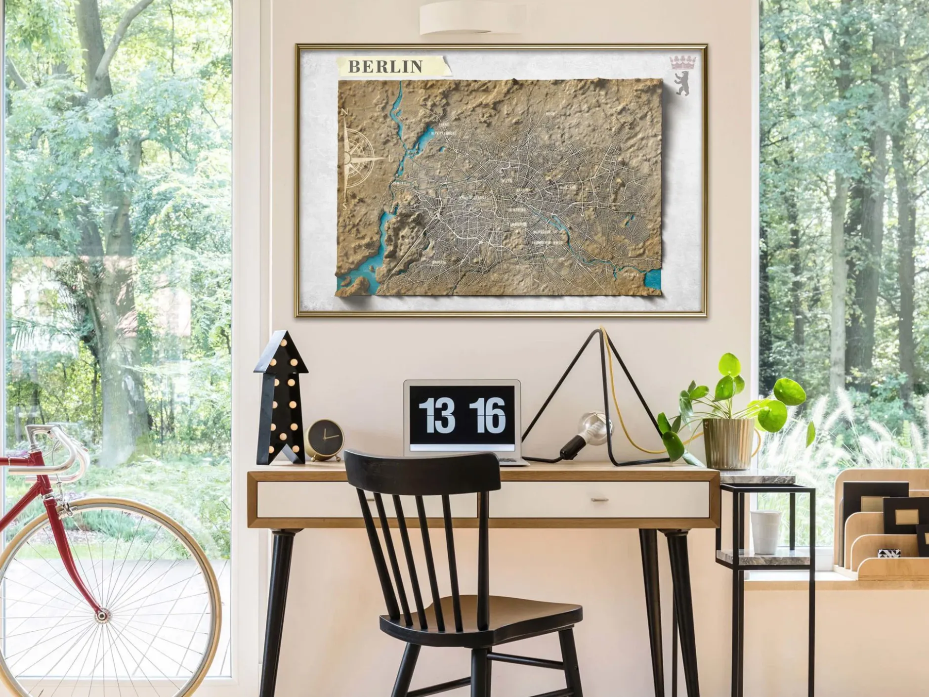 Poster 'Raised Relief Map: Berlin'