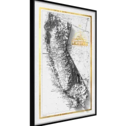 Poster 'Raised Relief Map: California'