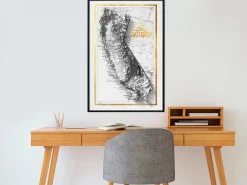 Poster 'Raised Relief Map: California'