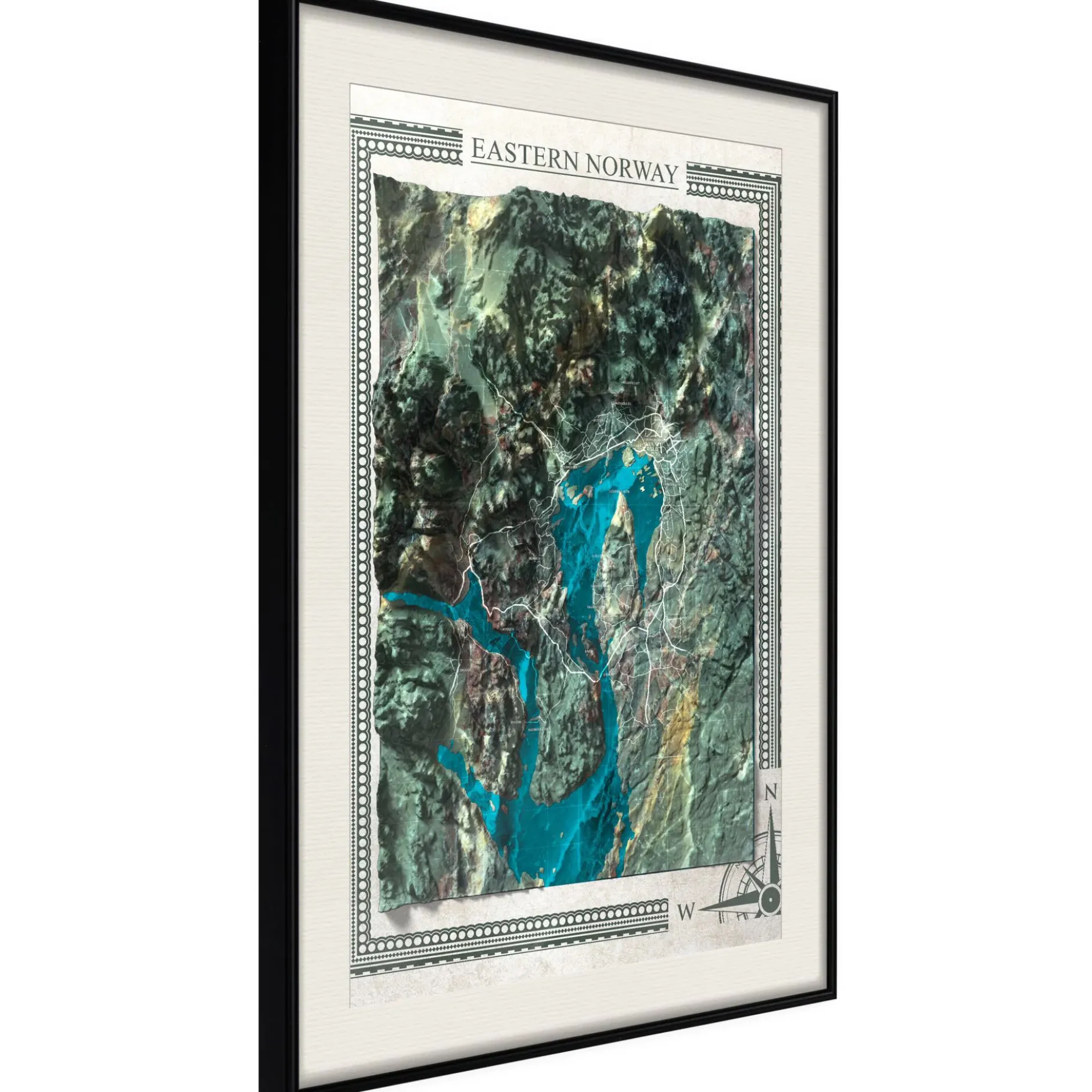 Poster 'Raised Relief Map: Eastern Norway'