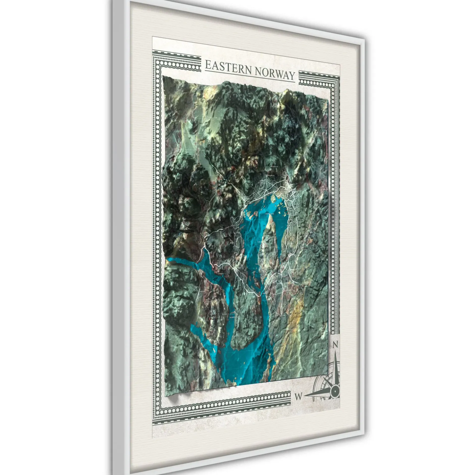 Poster 'Raised Relief Map: Eastern Norway'