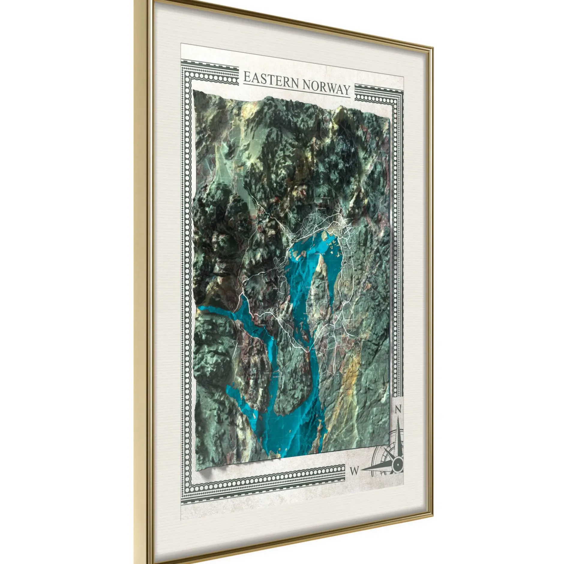 Poster 'Raised Relief Map: Eastern Norway'