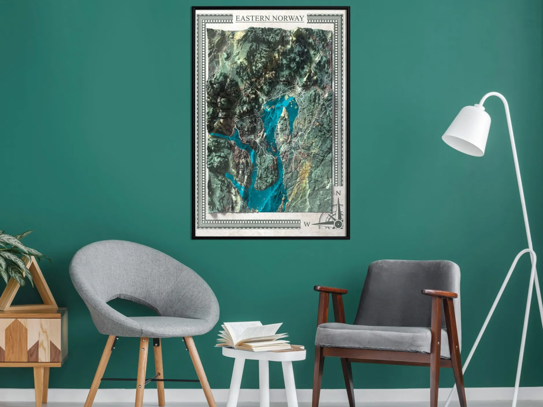 Poster 'Raised Relief Map: Eastern Norway'