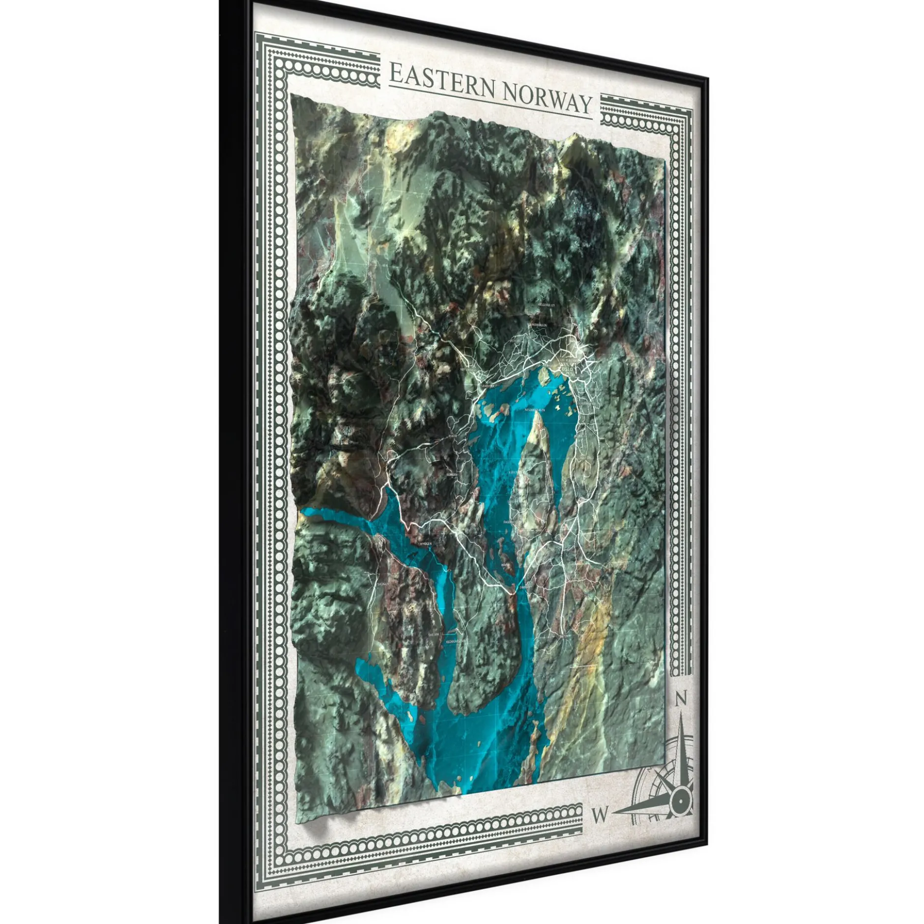 Poster 'Raised Relief Map: Eastern Norway'
