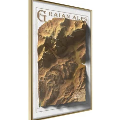 Poster 'Raised Relief Map: Graian Alps'