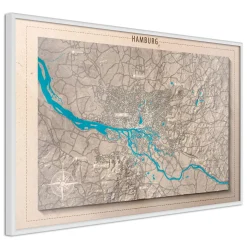 Poster 'Raised Relief Map: Hamburg'