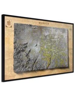 Poster 'Raised Relief Map: Munich'