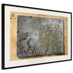 Poster 'Raised Relief Map: Munich'