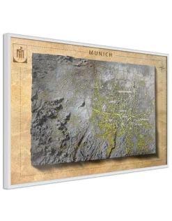 Poster 'Raised Relief Map: Munich'