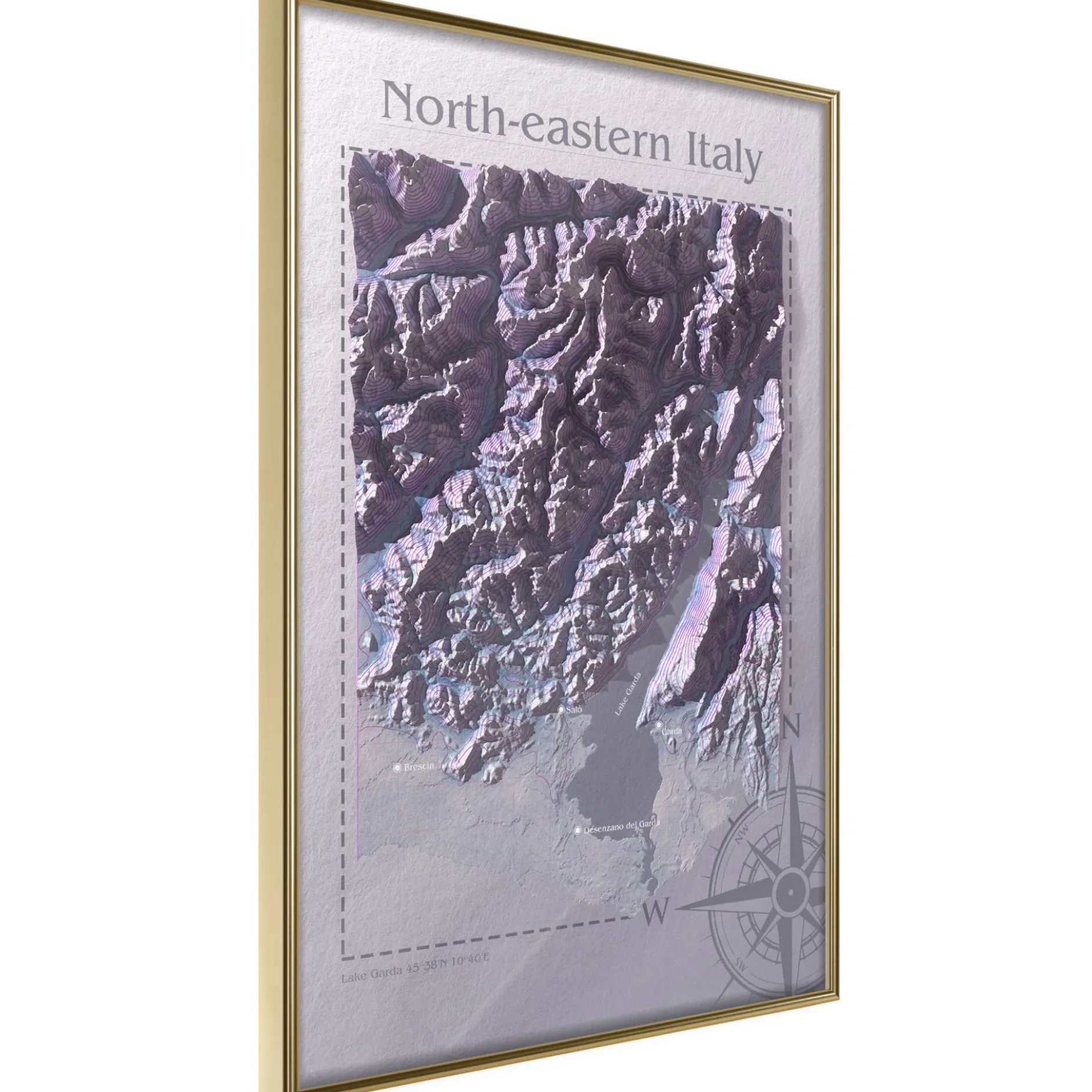 Poster 'Raised Relief Map: North-Eastern Italy'