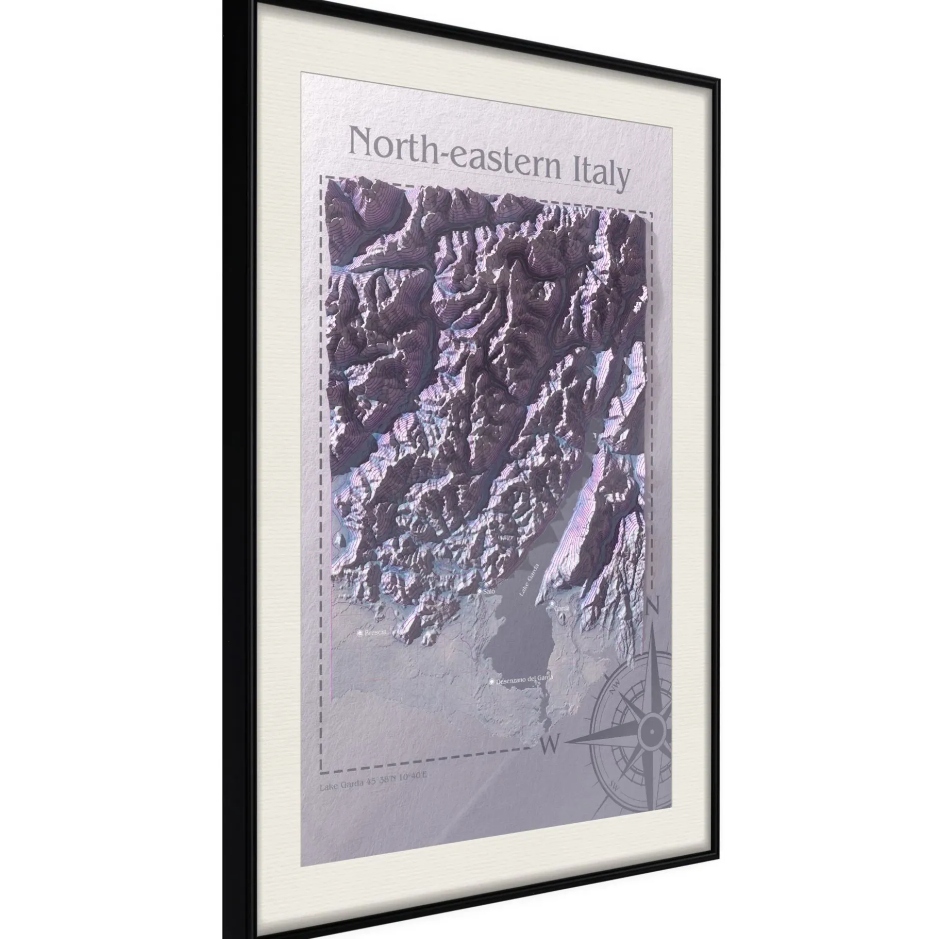 Poster 'Raised Relief Map: North-Eastern Italy'