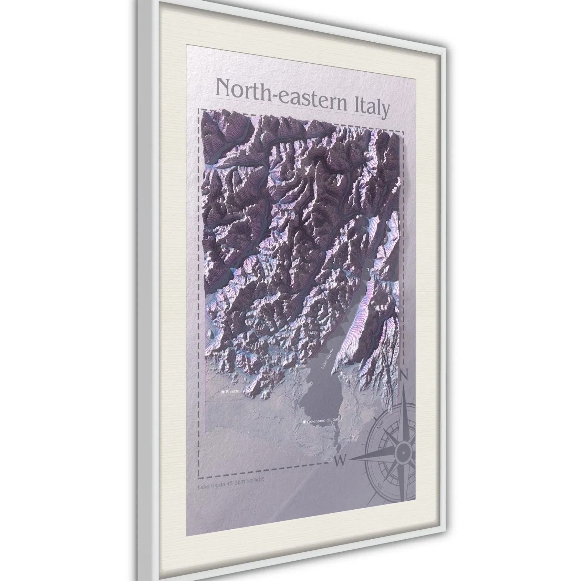 Poster 'Raised Relief Map: North-Eastern Italy'