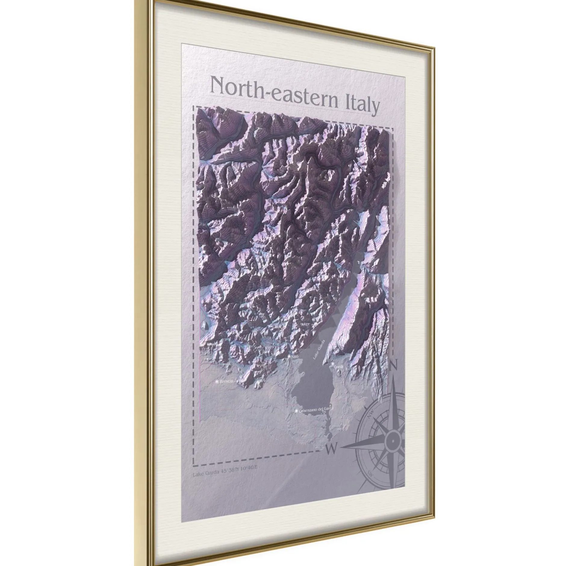Poster 'Raised Relief Map: North-Eastern Italy'