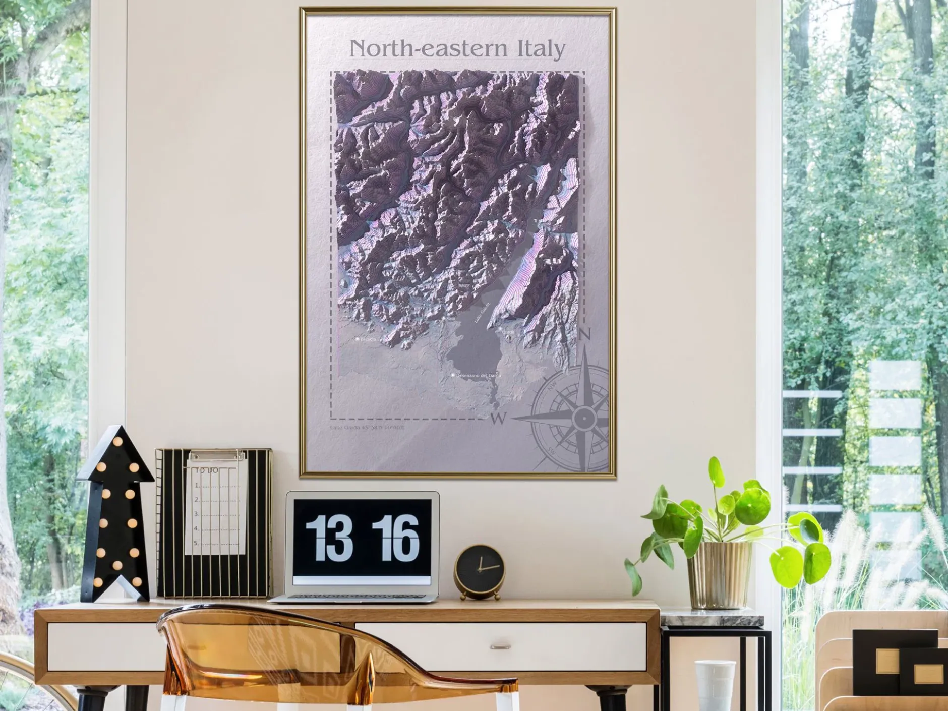 Poster 'Raised Relief Map: North-Eastern Italy'