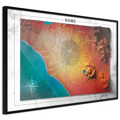 Poster 'Raised Relief Map: Rome'