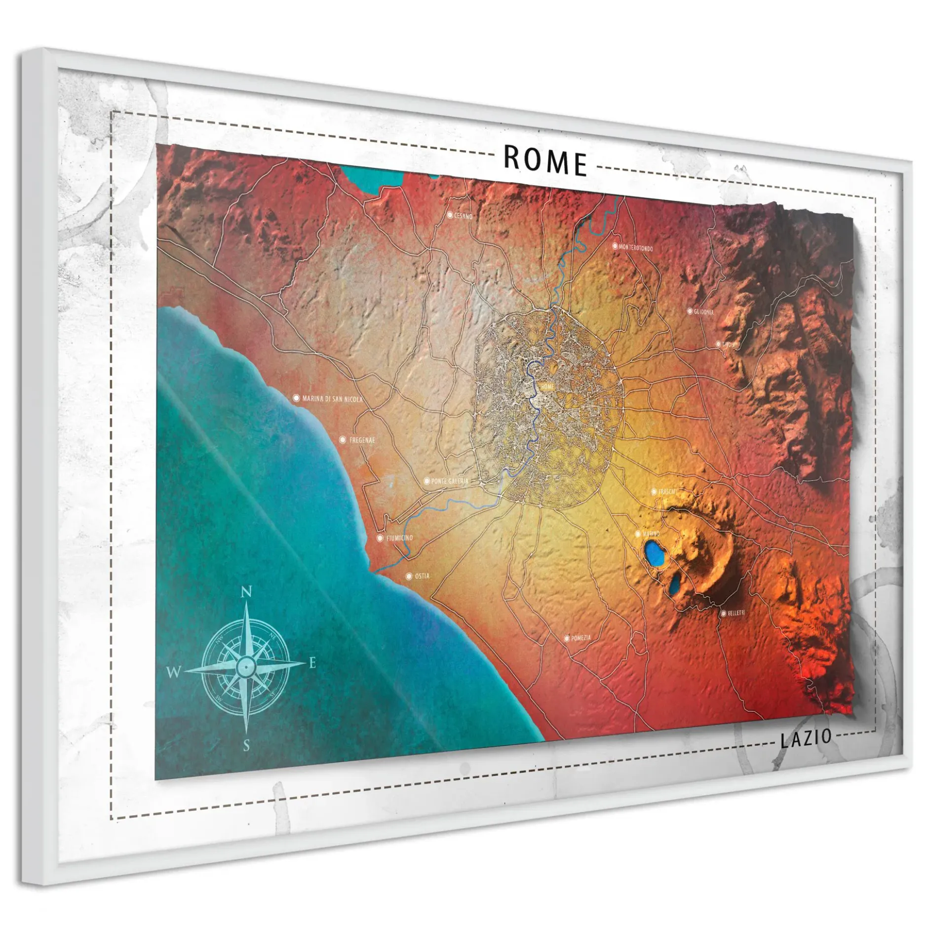 Poster 'Raised Relief Map: Rome'