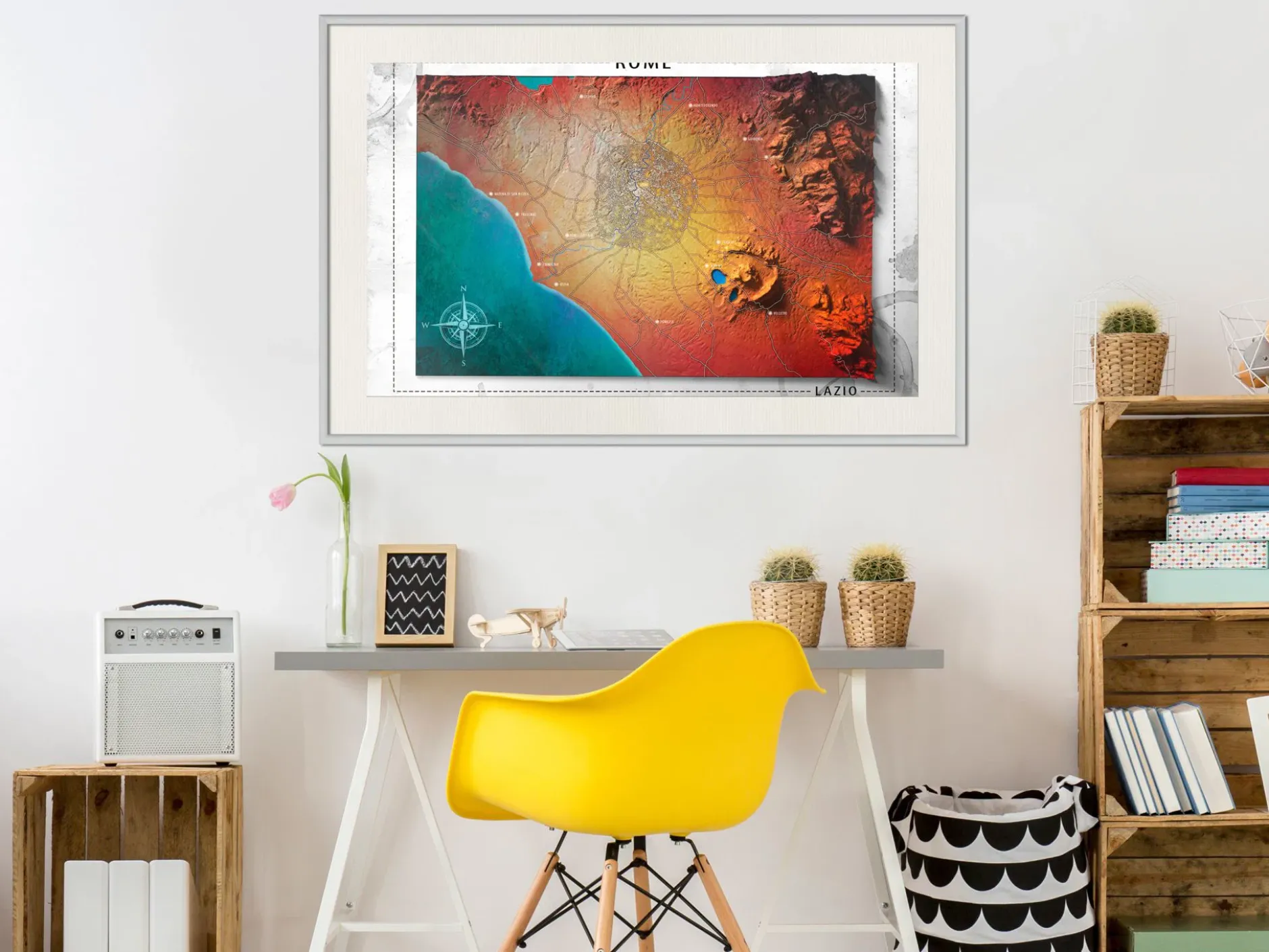 Poster 'Raised Relief Map: Rome'