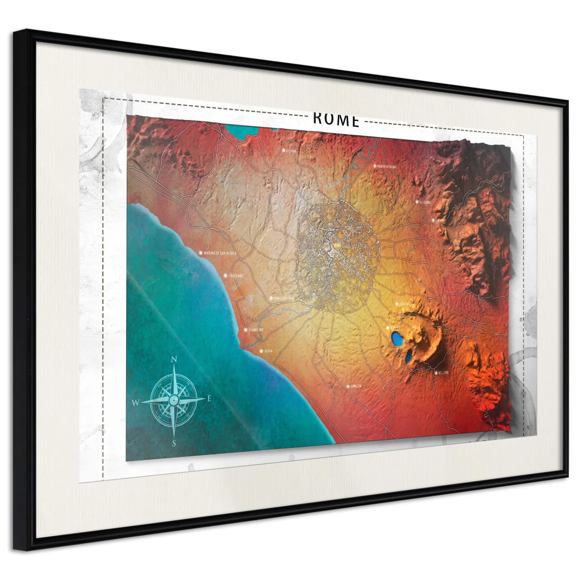 Poster 'Raised Relief Map: Rome'