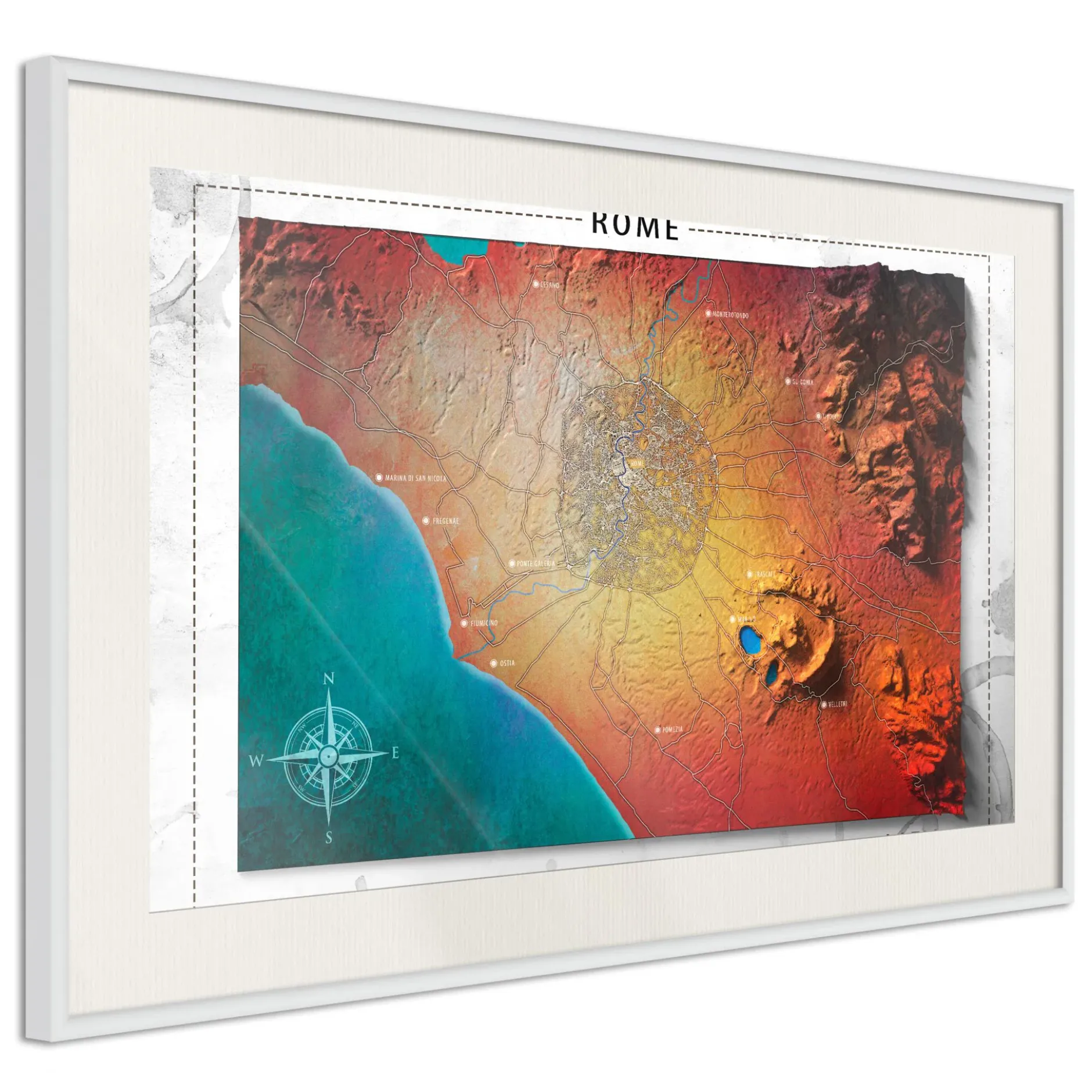 Poster 'Raised Relief Map: Rome'