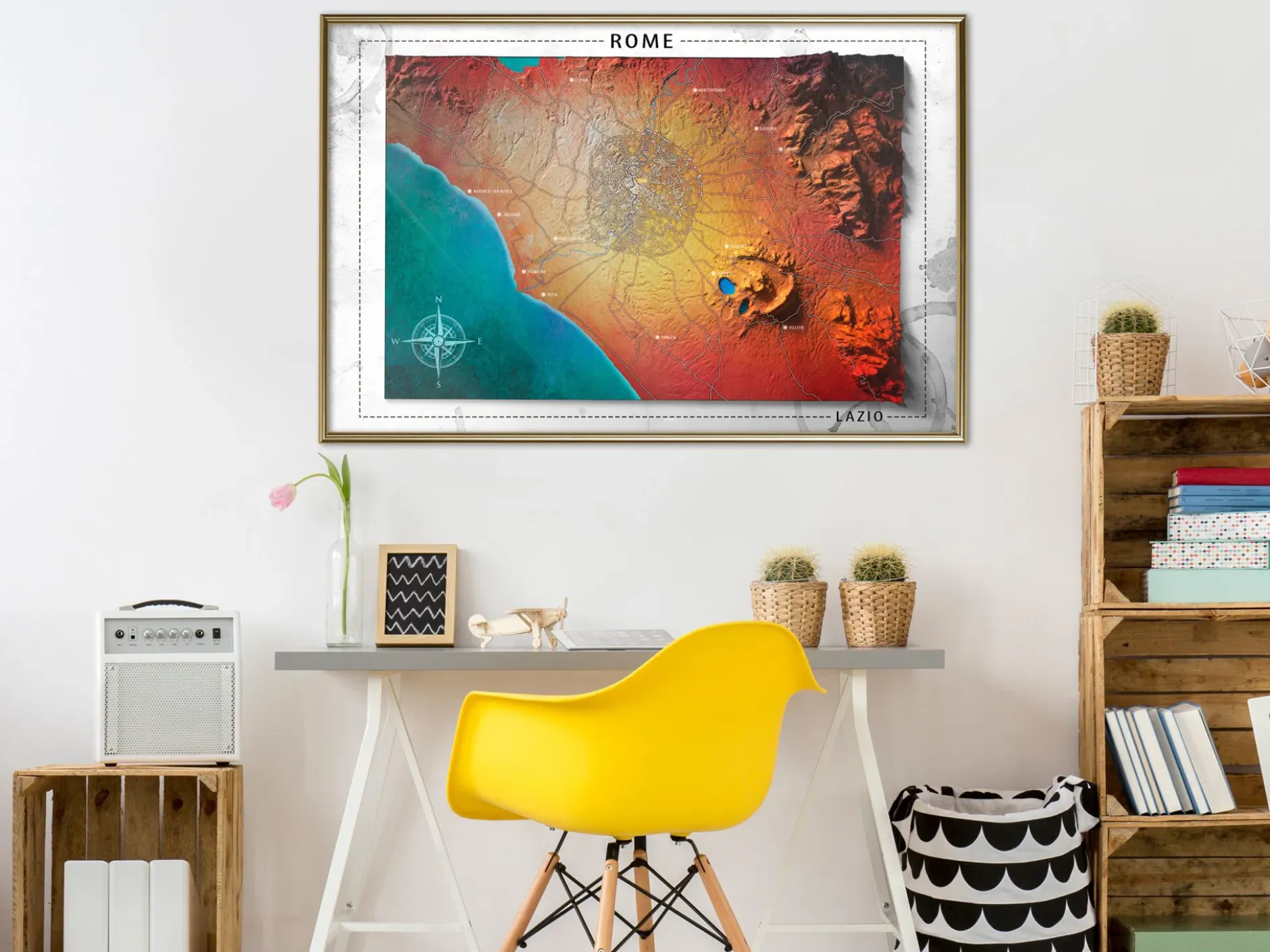 Poster 'Raised Relief Map: Rome'