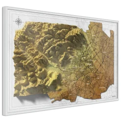 Poster 'Raised Relief Map: Vienna'