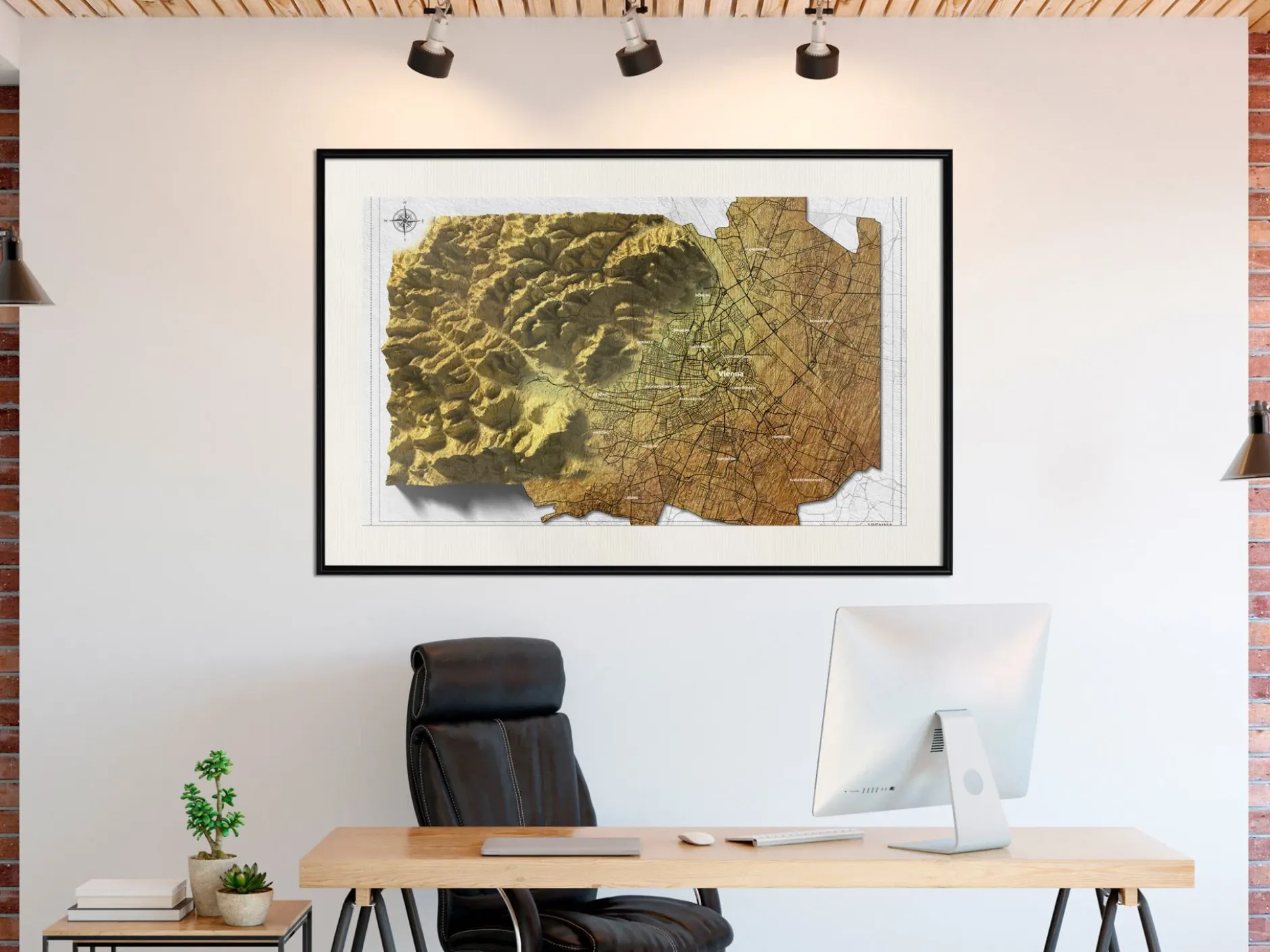 Poster 'Raised Relief Map: Vienna'