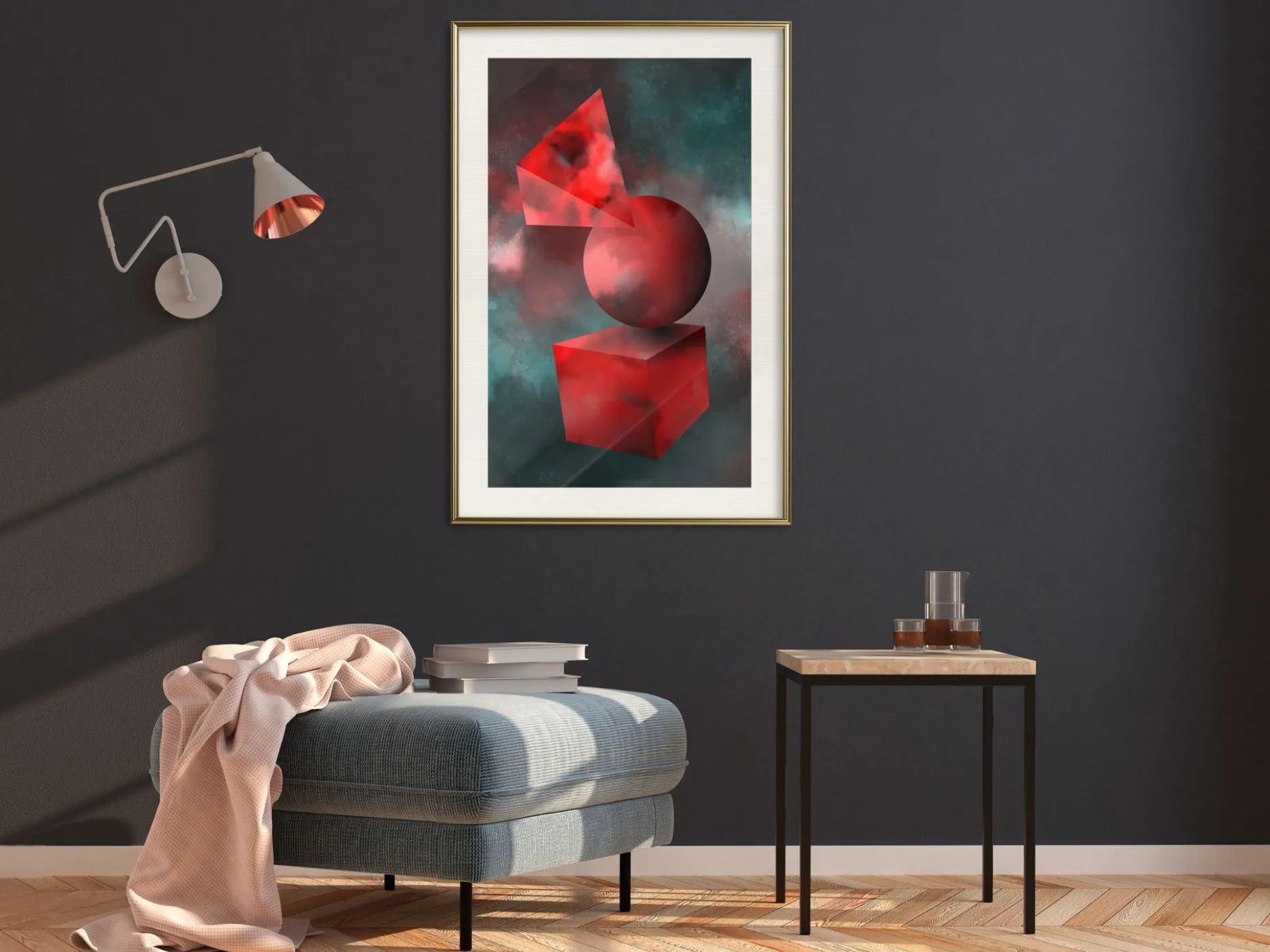 Poster 'Red Solid Figures'