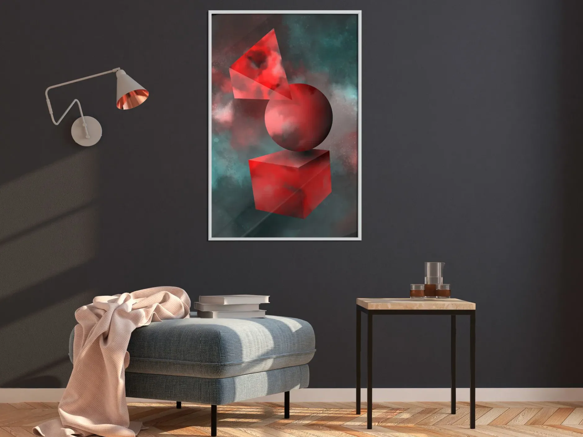 Poster 'Red Solid Figures'